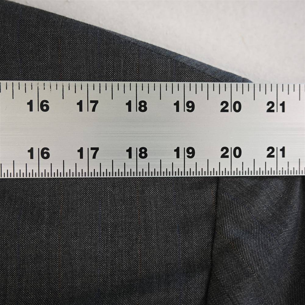 Vtg USA Double Breasted 42L Gray Sharkskin Wool Blazer Suit Jacket Sport Coat - Picture 10 of 12